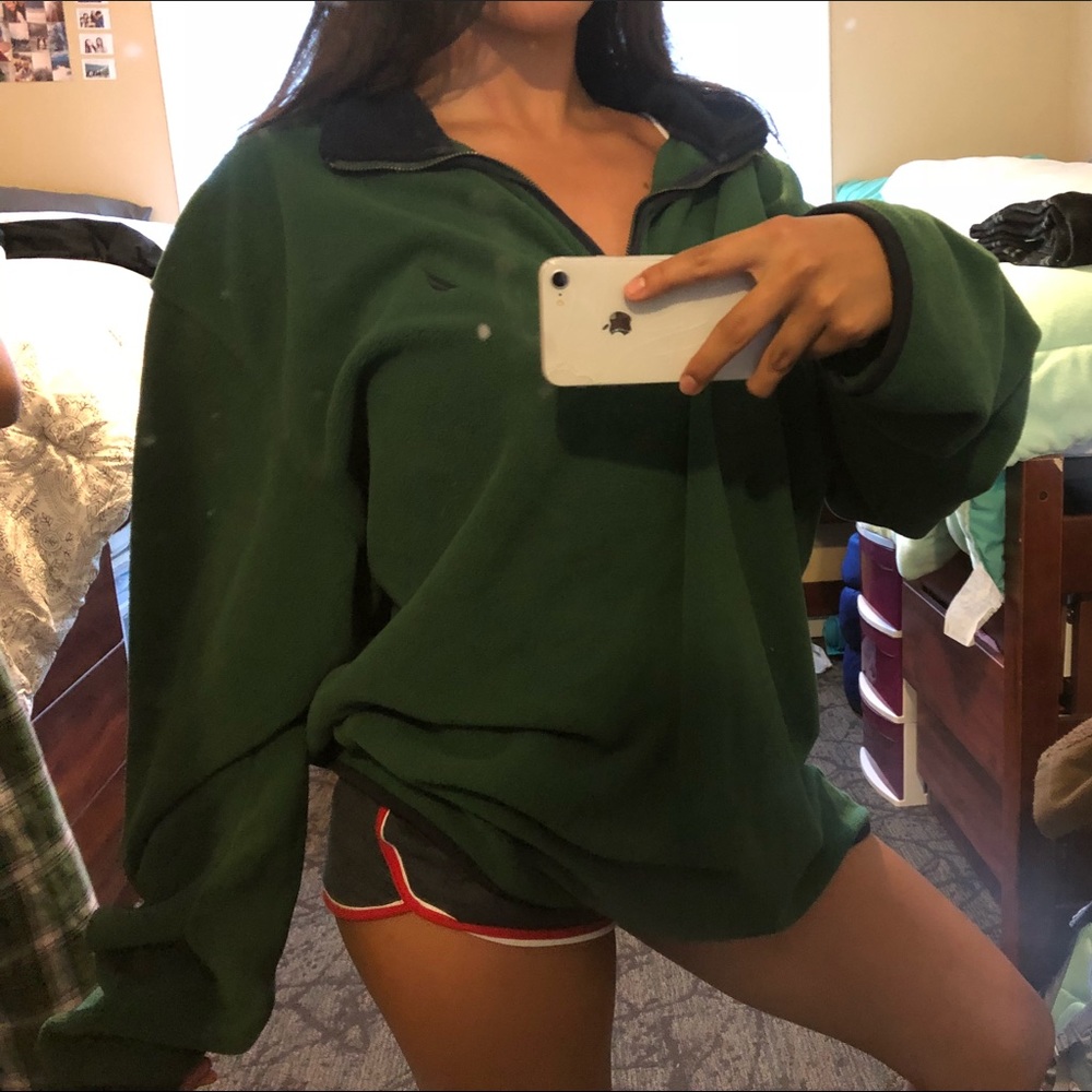 Green Half Zip-up Sweater